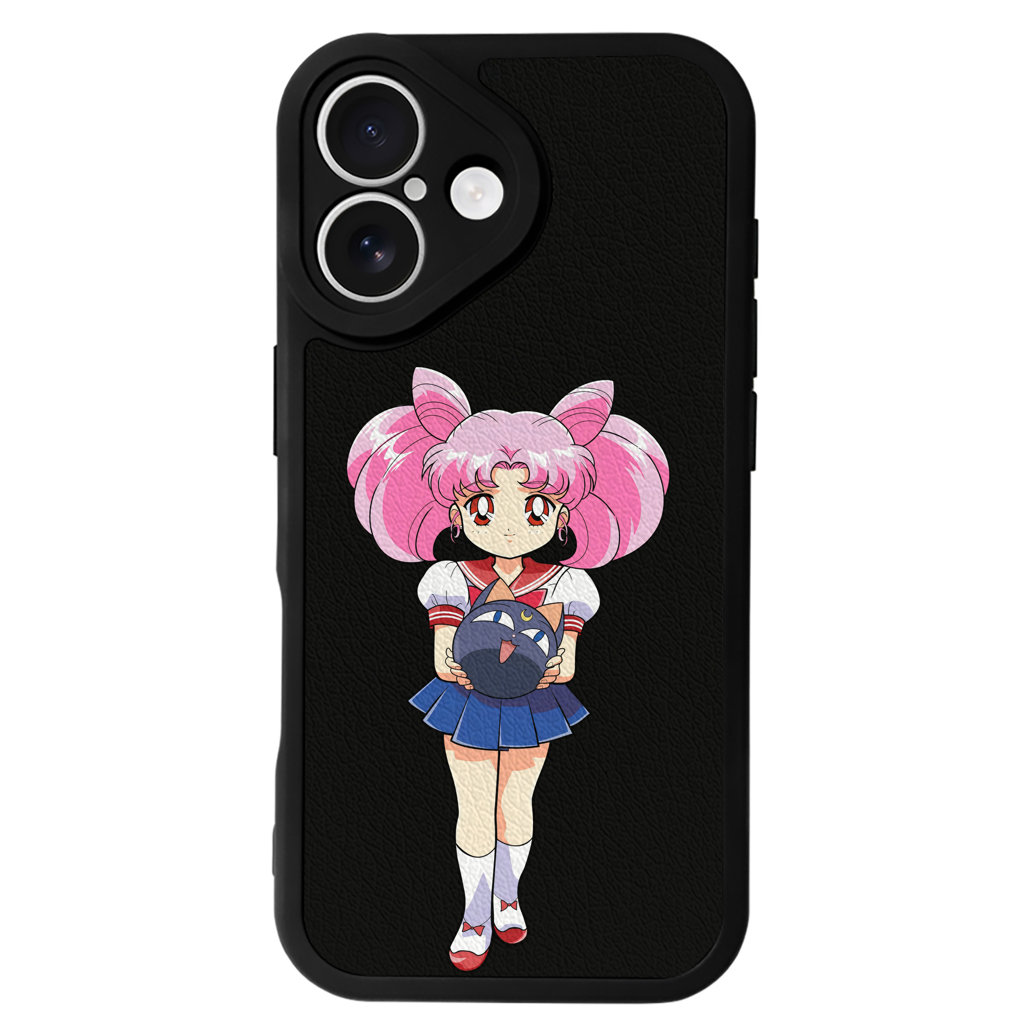 （画像用） 美少女戦士セーラームーン ちびうさ Sailor Moon Chibiusa Tsukino Usagi Small Lady Serenity 【iPhone 16シリーズ対応】シリコンスマホケース（レザー調） 材質：シリコン